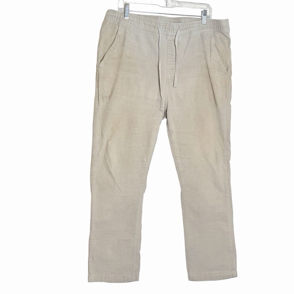 Katin Brown Drawstring Corduroy Men's Pull On Pants Size XL Preppy Logo Elastic